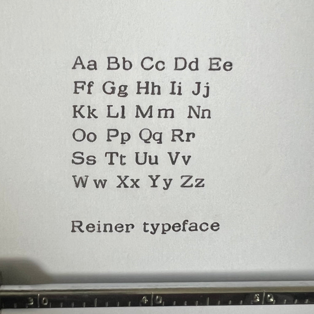 Rare Reiner typeface On Olivetti Graphika typewriter