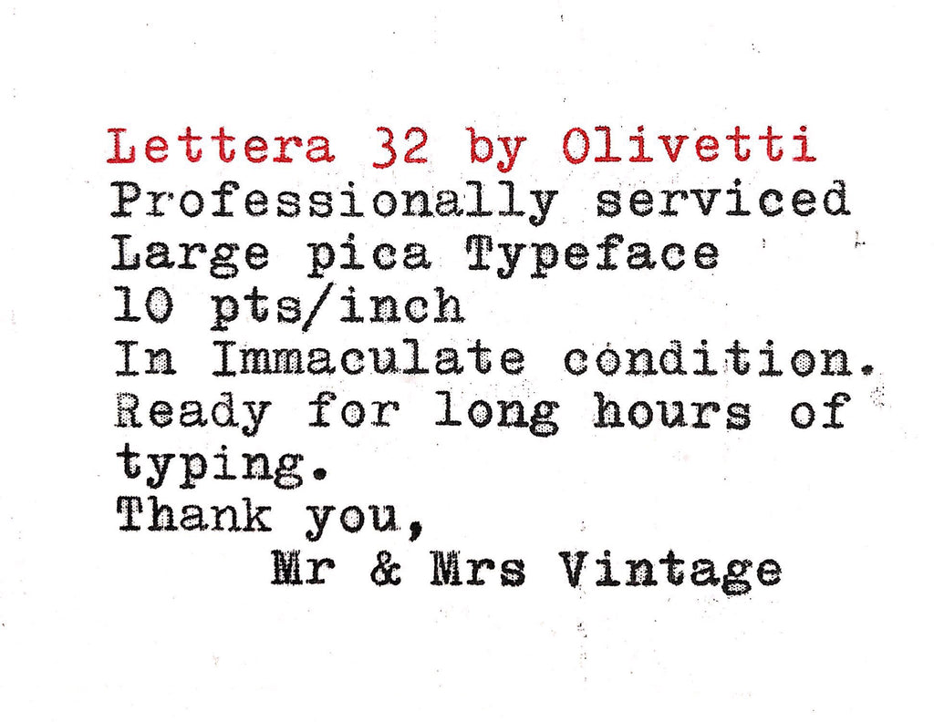 Olivetti Lettera 32 TypeFace