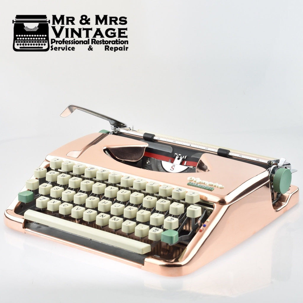 Rare Rose Gold Copper plated Typewriter by Olympia ) Splendid 66 