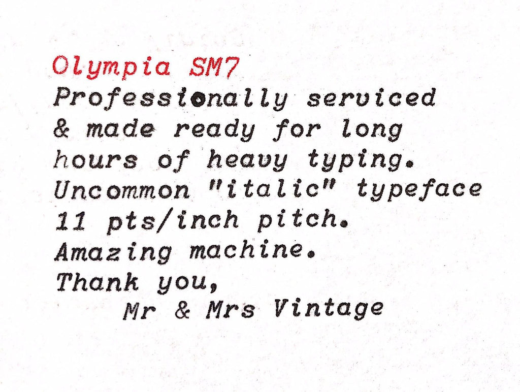 Olympia SM7 Typeface