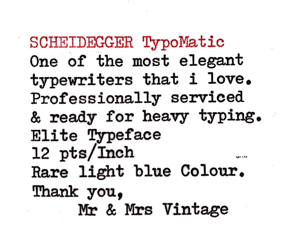 Scheiegger Typomatic Typeface