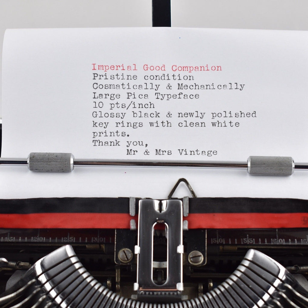 Imperial Good Companion Model 1 Typewriter  Typeface