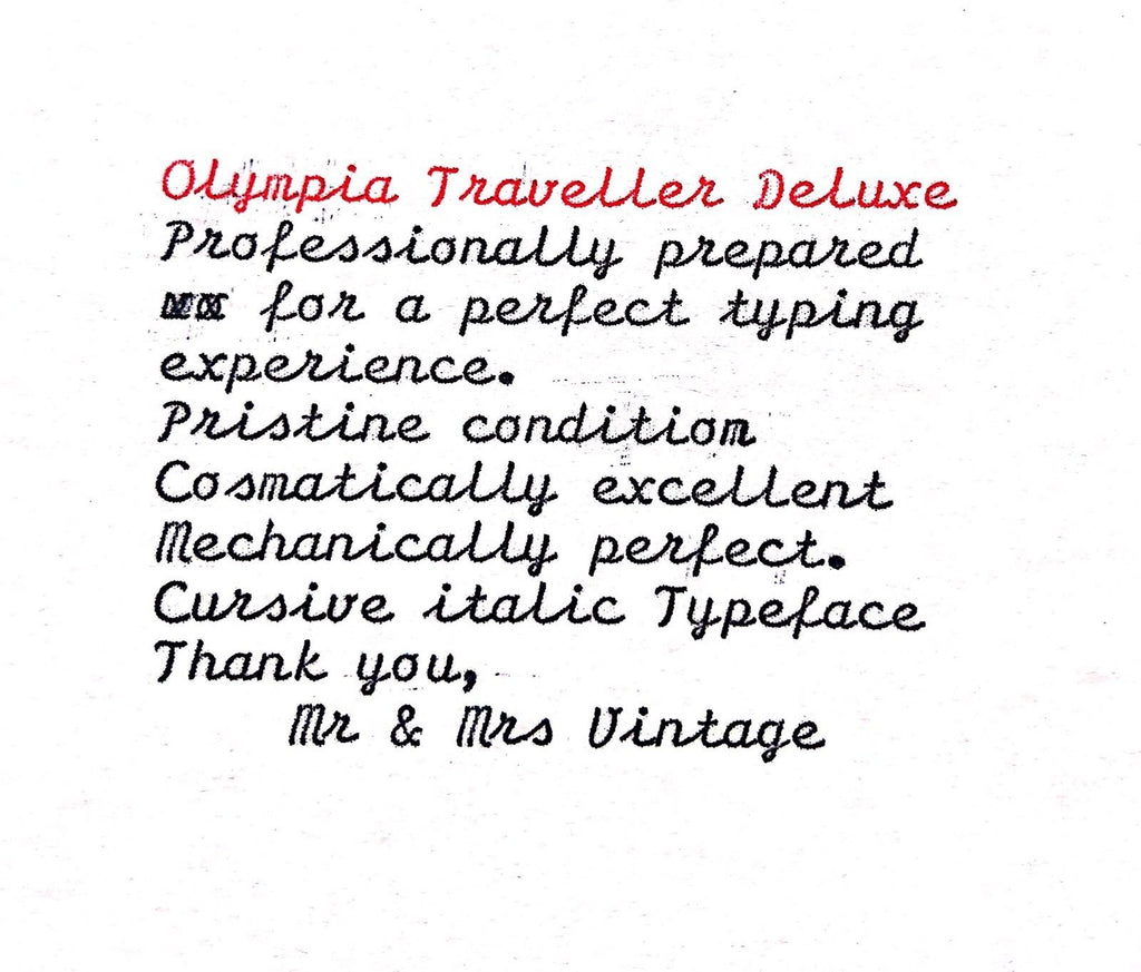 Olympia Traveller Deluxe S TypeFACE
