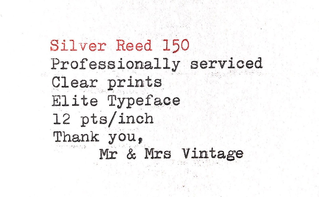 Serviced Working Silver Reed 150 Typewriter 