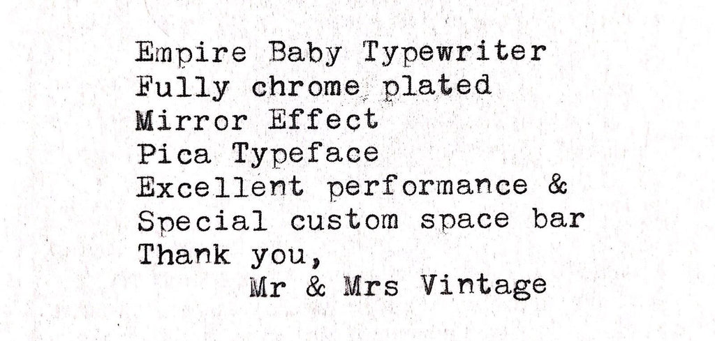 Empire Baby Chrome Typewriter Typeface