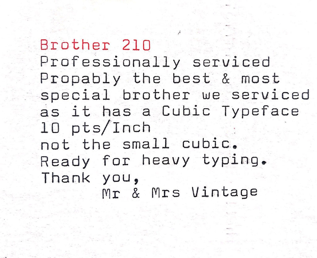 Brother 210 Cubic Typeface