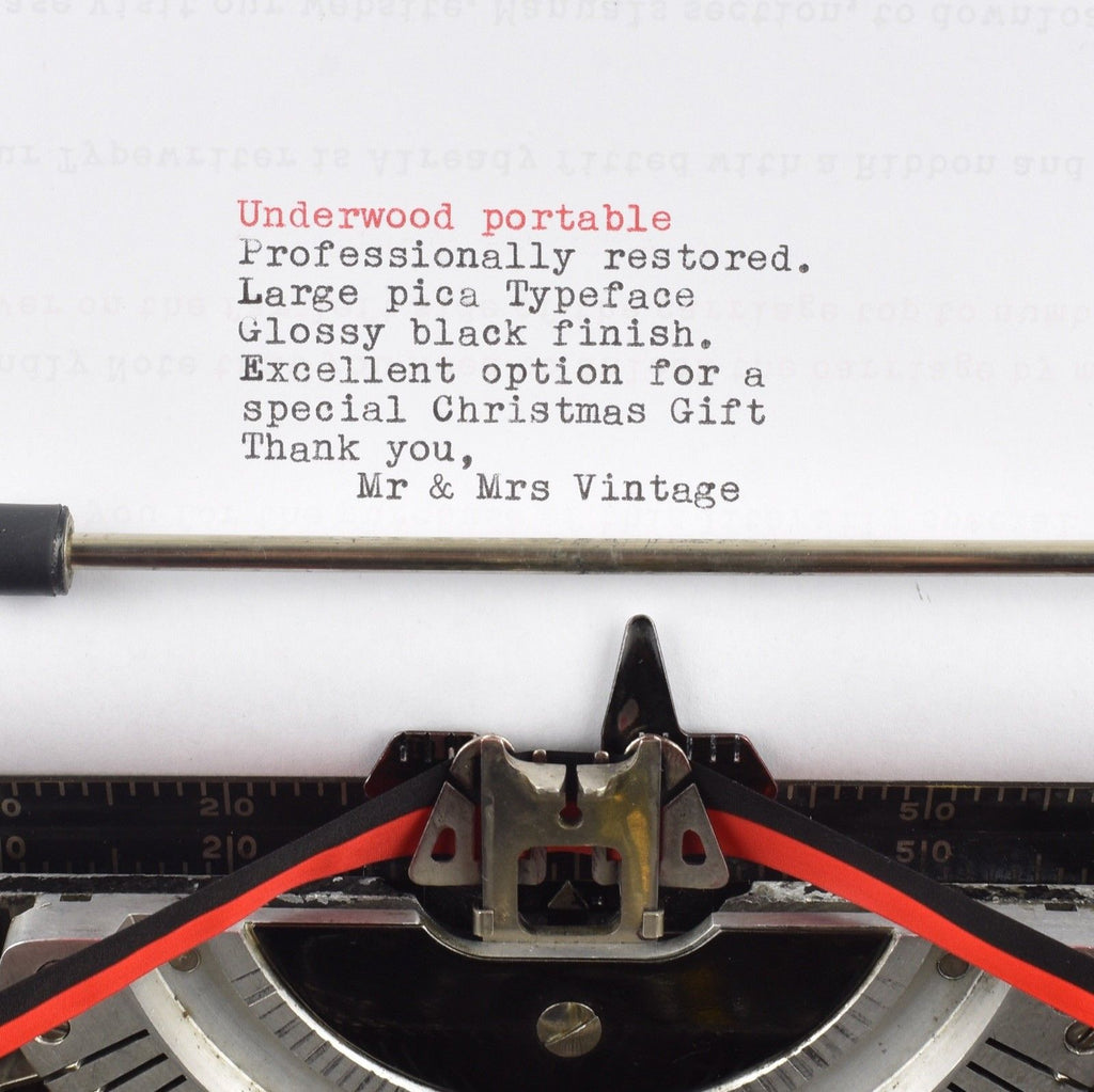 Underwood standard portable Typewriter  typeface