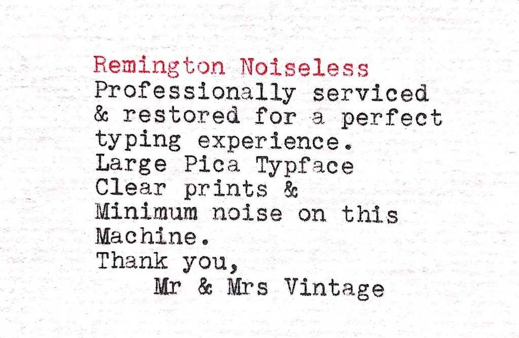 Remington Noiseless Typeface