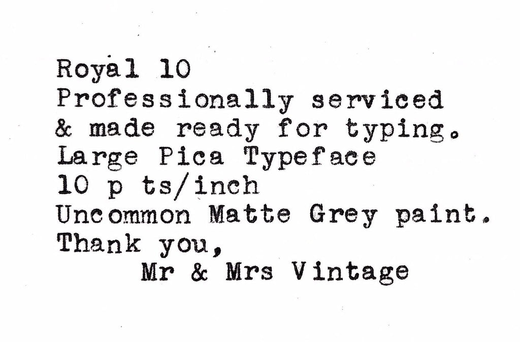 Royal 10 Desk Typewriter typeface