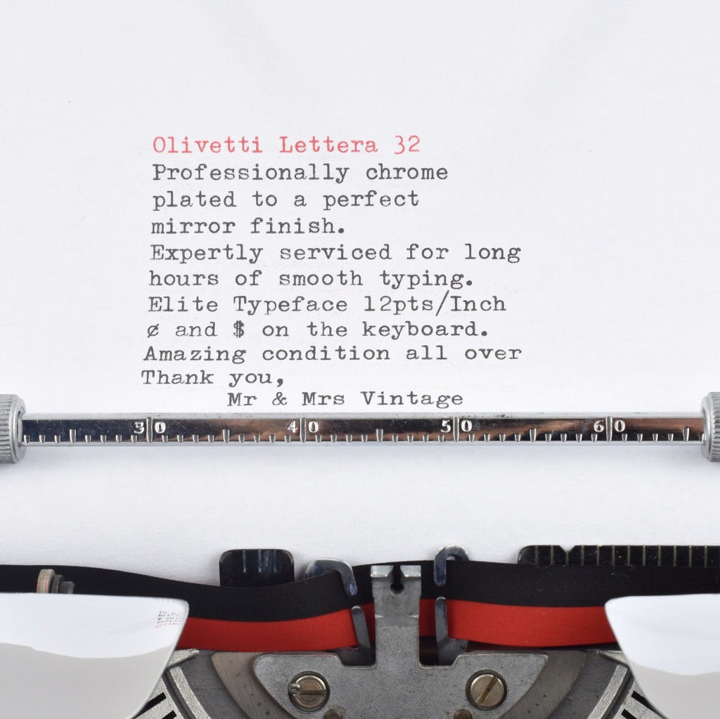 Olivetti Lettera 32 Typewriter Chrome Plated 