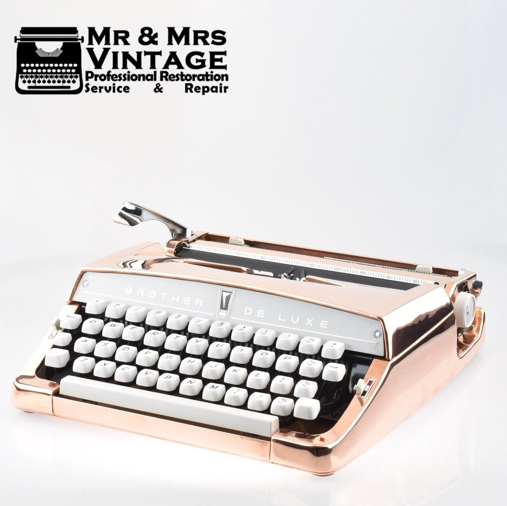 Professionally Serviced Working Copper Plated Brother Deluxe Typewriter