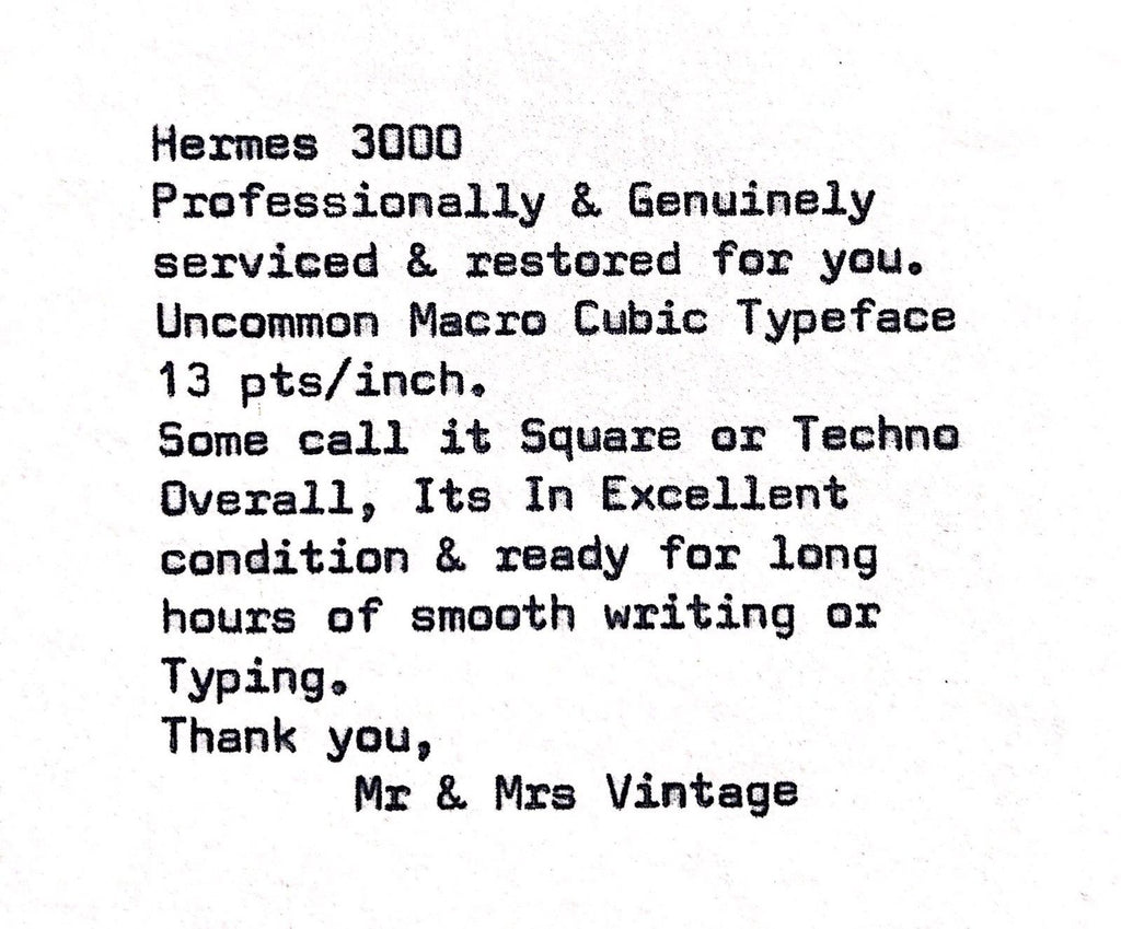Hermes 3000 Typewriter typeface