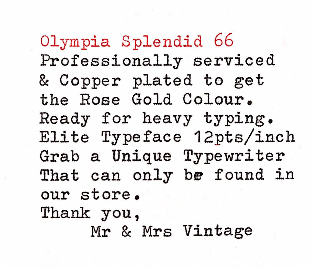 Copper plated Olympia Splendid 66 Typeface