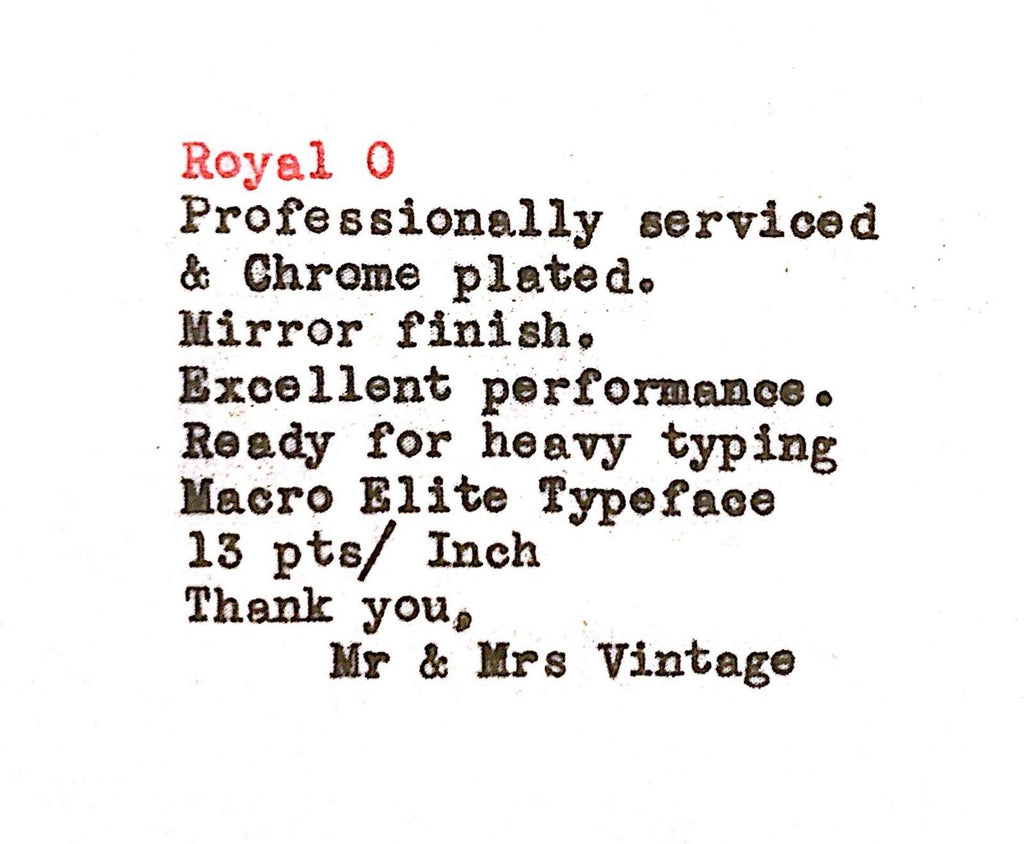 Royal O Typewriter Typeface