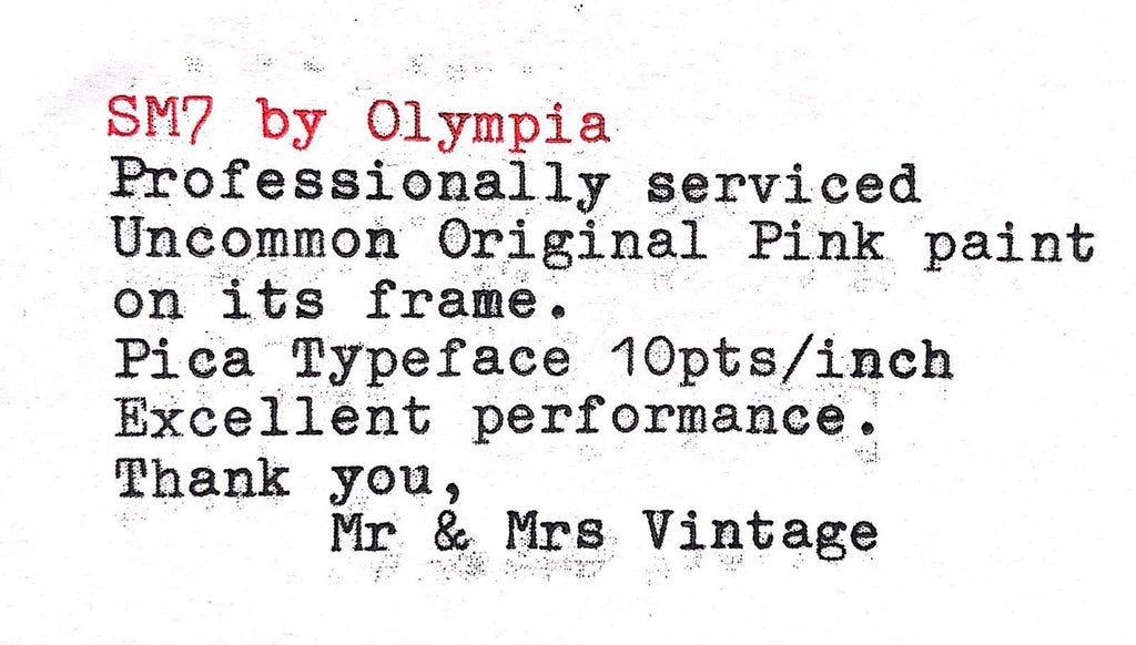 Olympia SM7 Pink Typeface