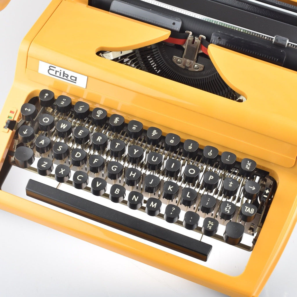 Professionally Serviced Working Erika Typewriter in Supernova Yellow