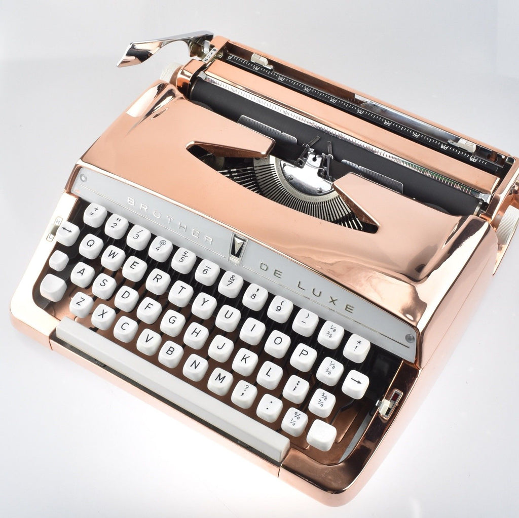 Restored Serviced Working Copper Plated Brother Deluxe Typewriter