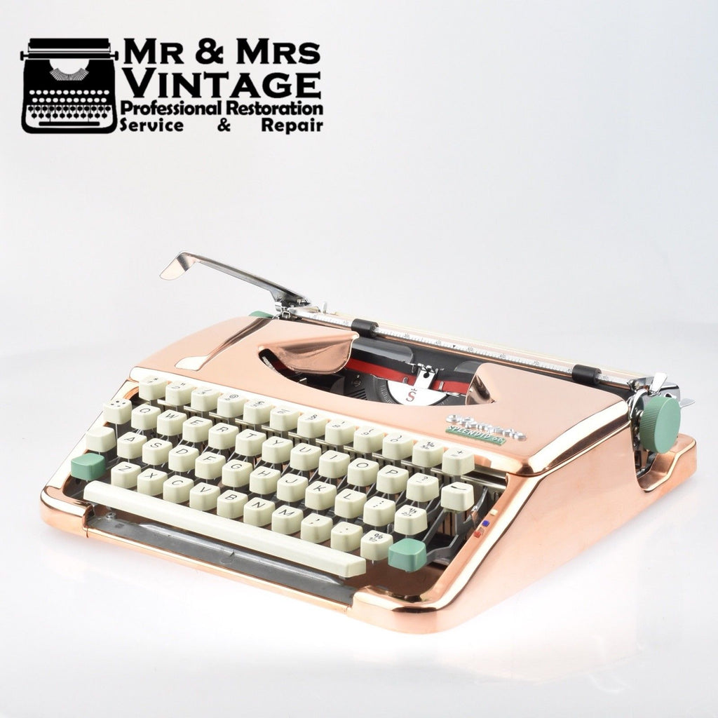 Professionally Serviced Working Copper plated Olympia Splendid 66 typewriter