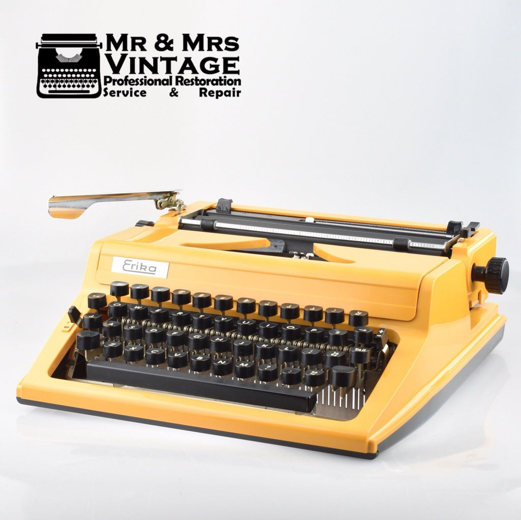 Professionally Serviced Working Erika Typewriter in Supernova Yellow 