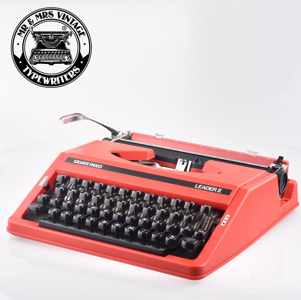 Silver Reed Leader II Typewriter Red Colour 