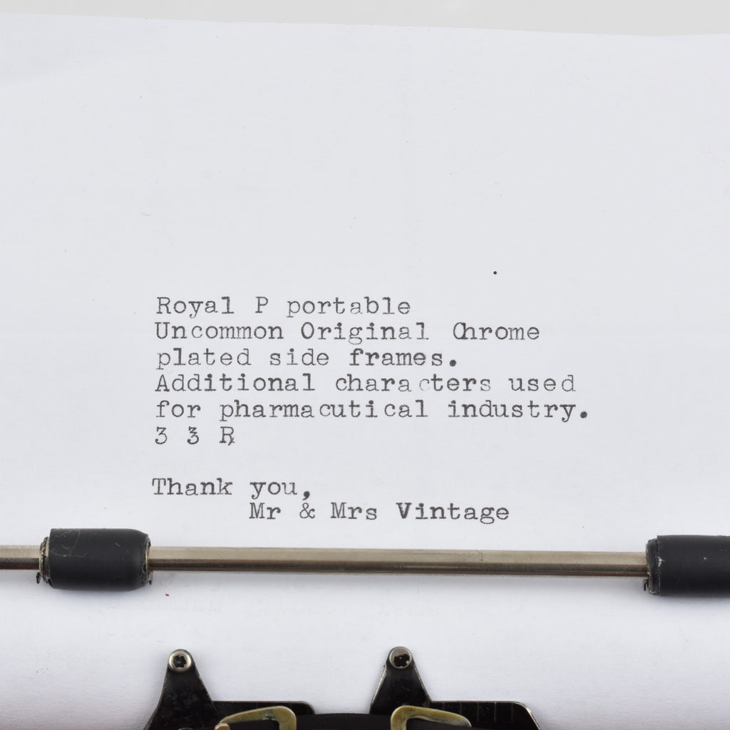 Royal P Typewriter - Burgundy Chrome