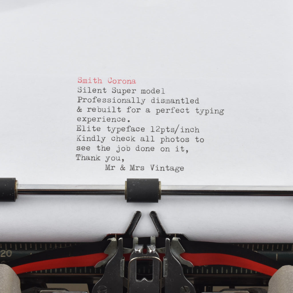 Smith Corona Silent Super Typewriter typeface