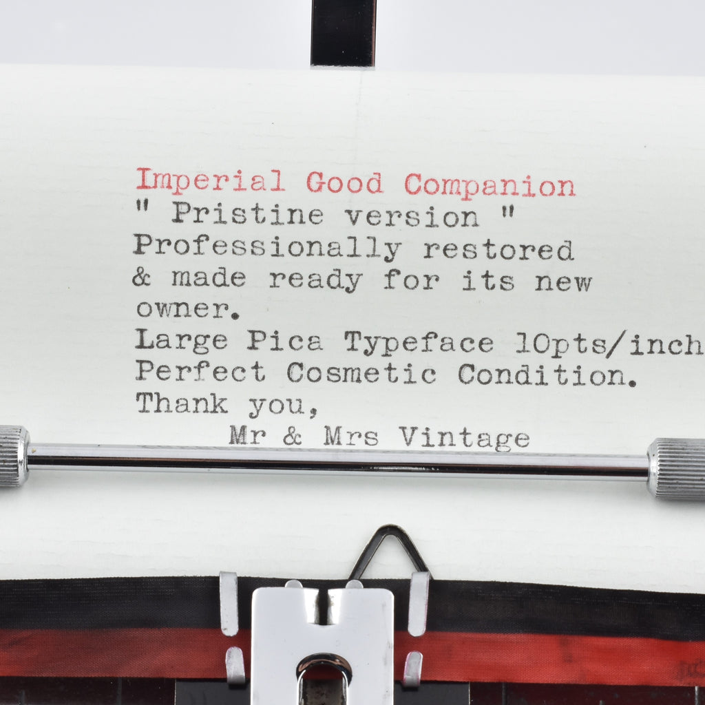 Imperial Good Companion Model 1 Typewriter Typeface