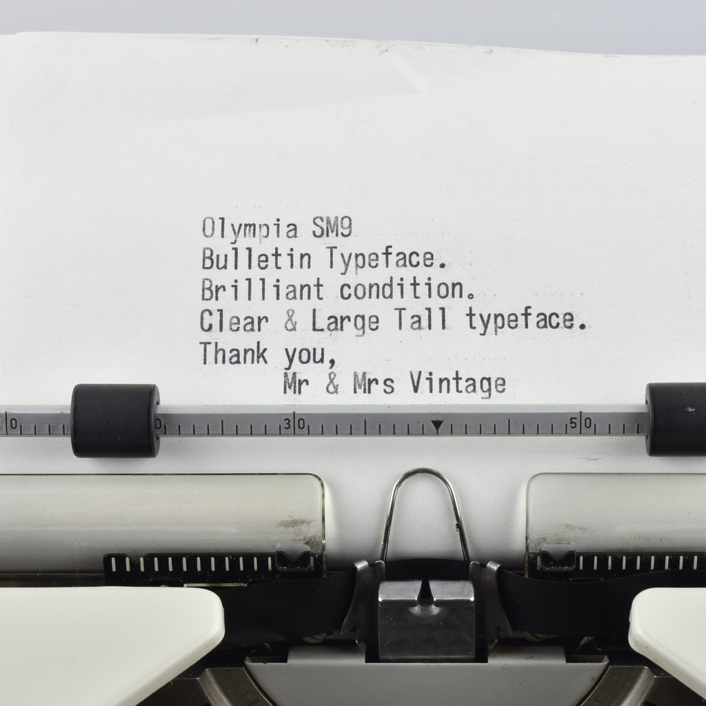 Olympia SM9 Typewriter Bulletin Typeface
