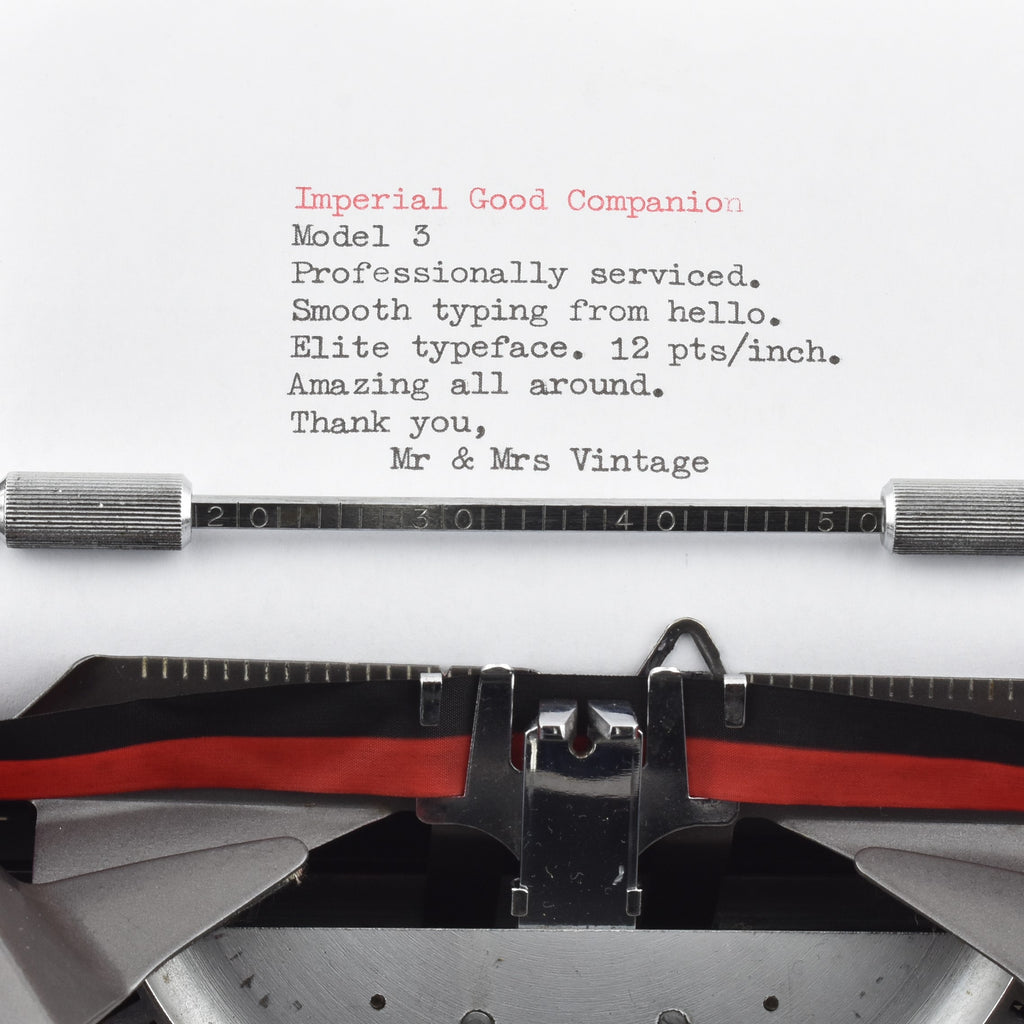 Imperial Good Companion Model 3 typeface 