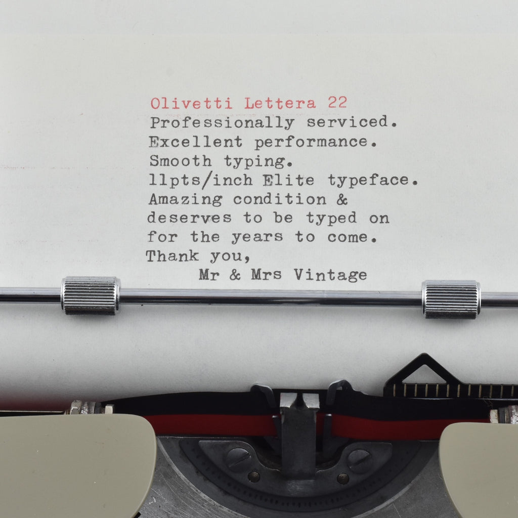 Olivetti Lettera 22 Typewriter  typeface