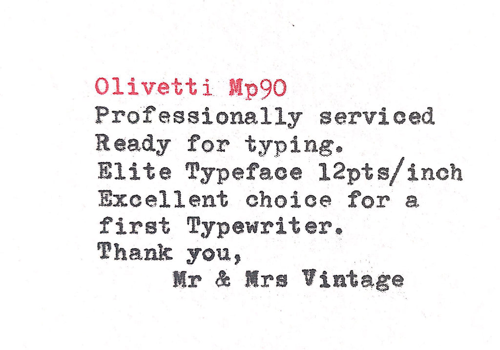 Olivetti MP 90 Typewriter typeface